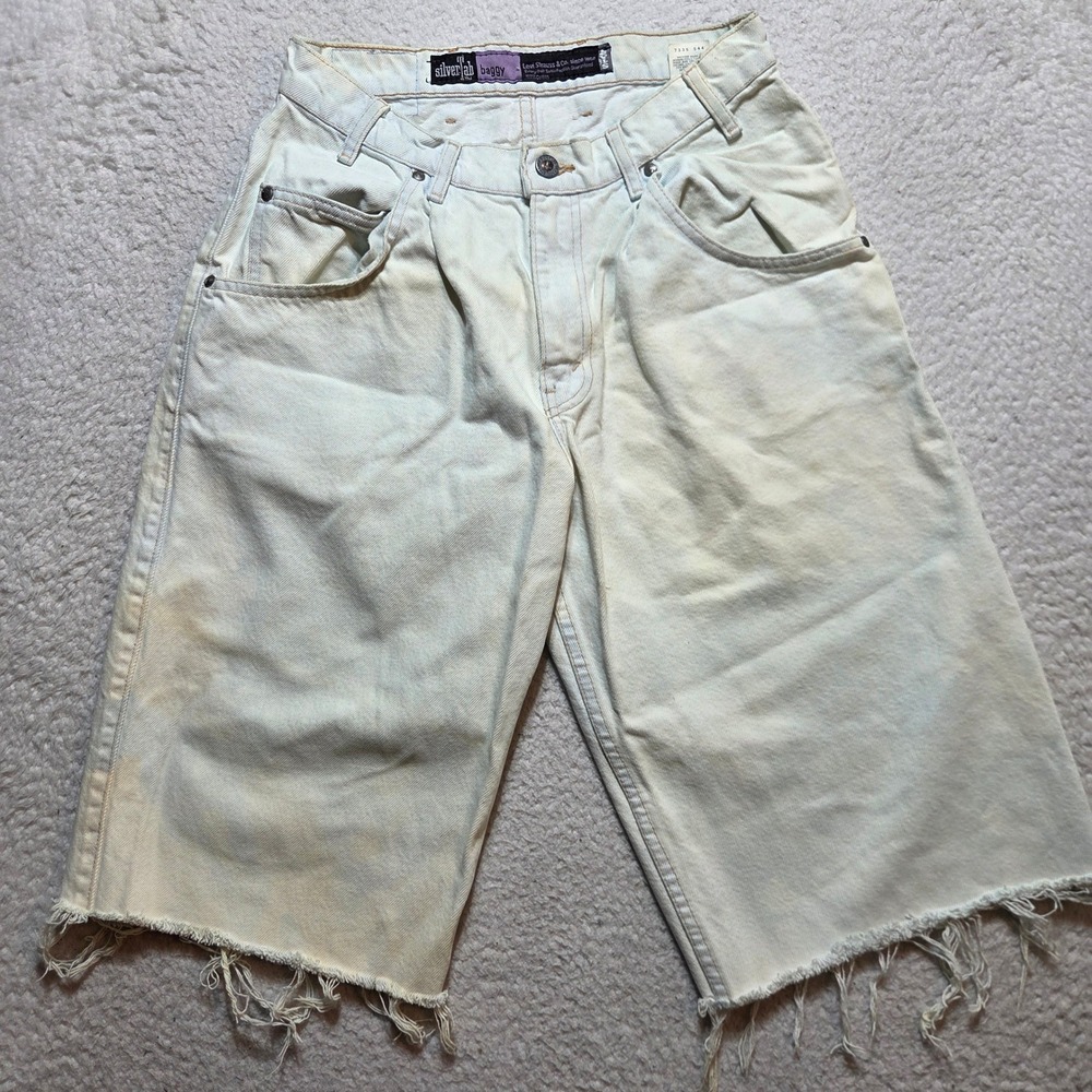 Vintage 90s Levi SilverTab Baggy Shorts Mens 31 Light Wash Denim Cut Off Grunge